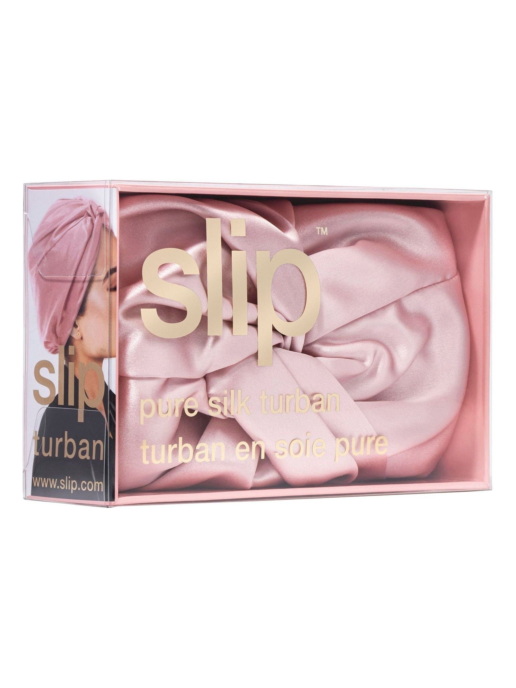 Slip silk lined hair turban pink (British brand)