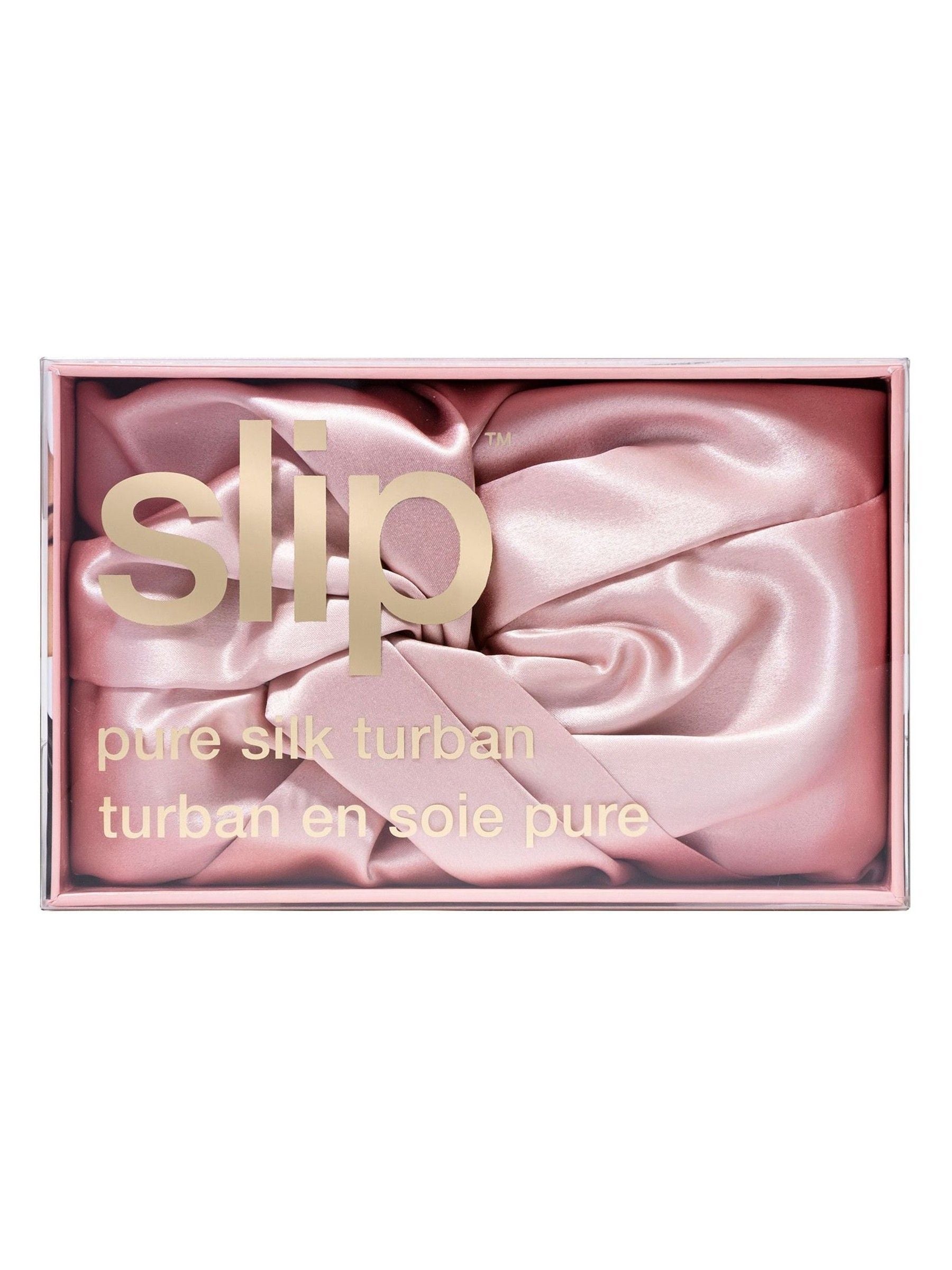 Slip silk lined hair turban pink (British brand)