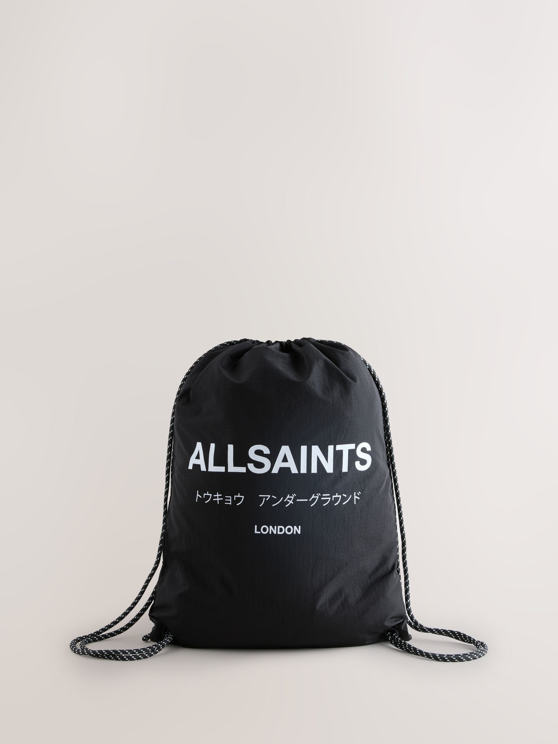 smALLSAINTS Black Back to School Underground Logo Drawstring Bag