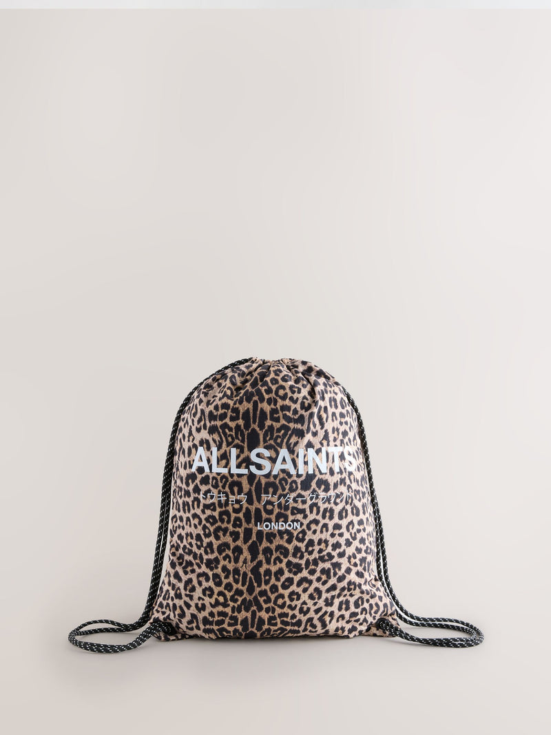 AllSaints leopard print drawstring bag for school, UK version