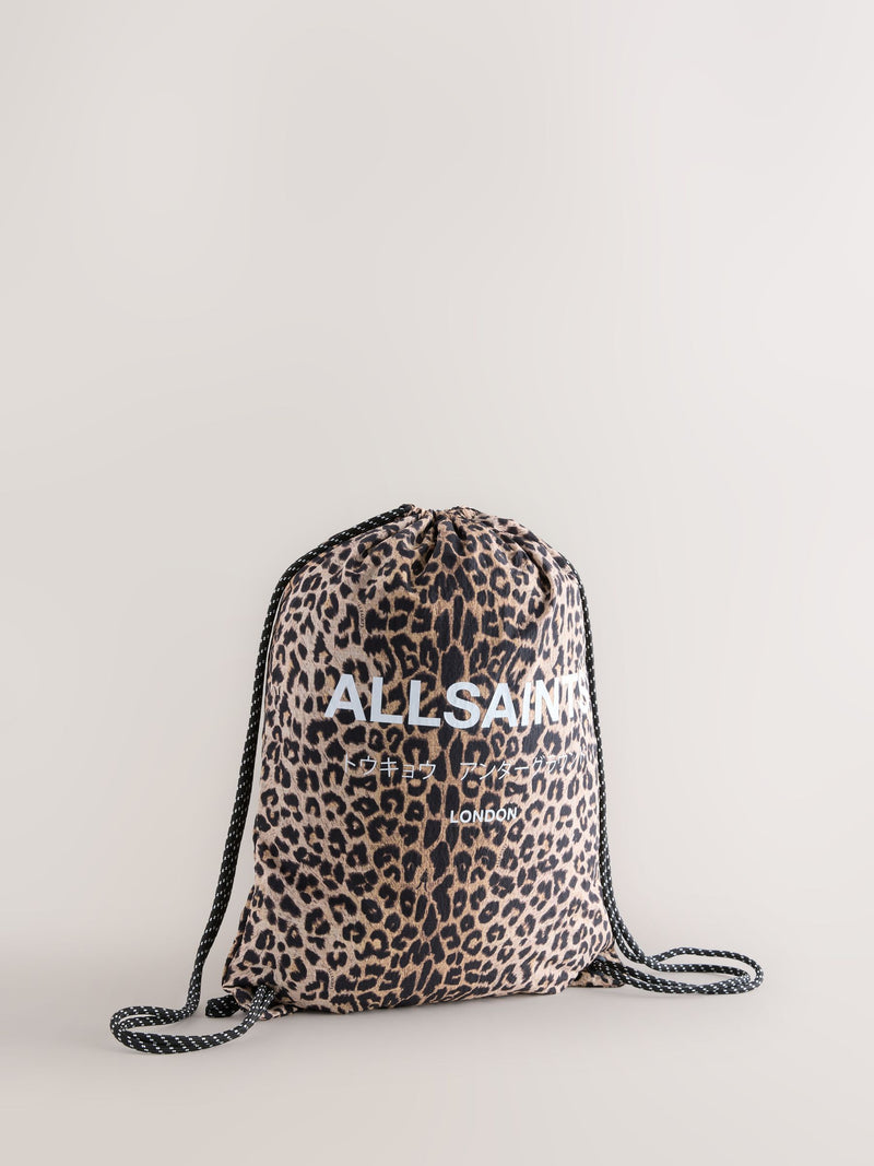 AllSaints leopard print drawstring bag for school, UK version