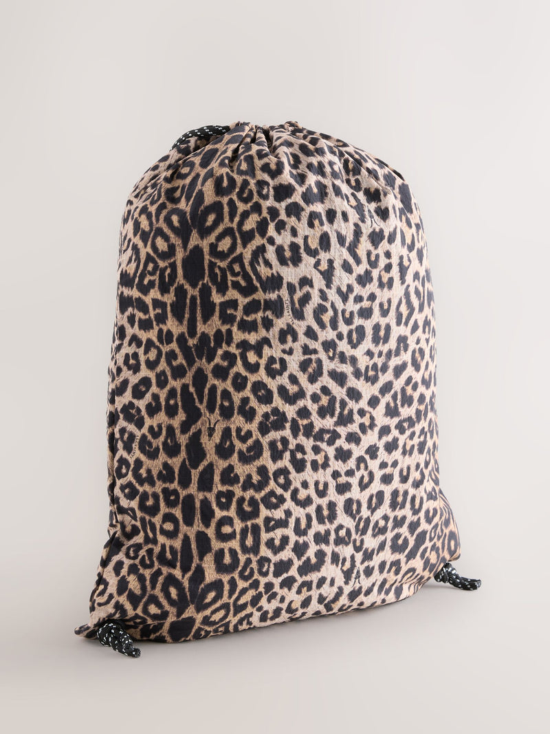AllSaints leopard print drawstring bag for school, UK version