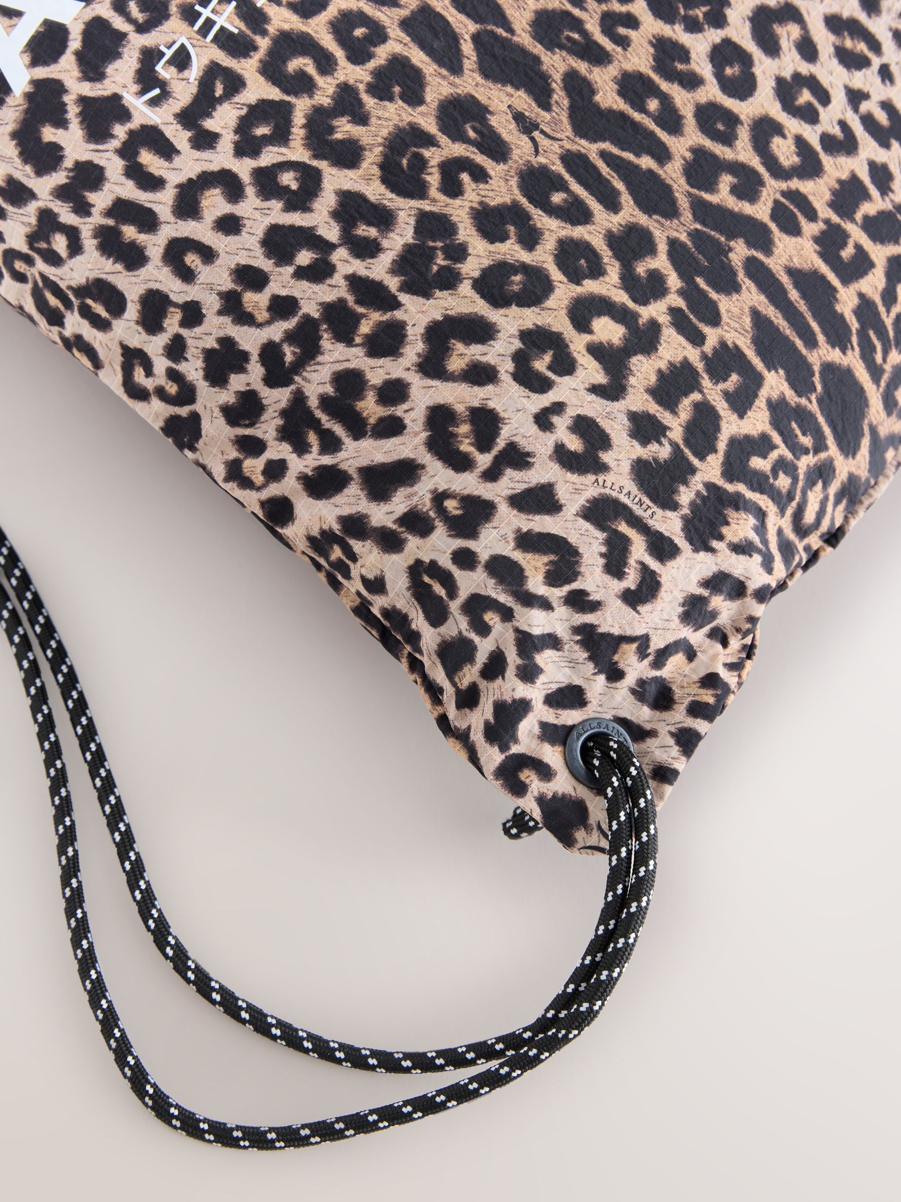 AllSaints leopard print drawstring bag for school, UK version