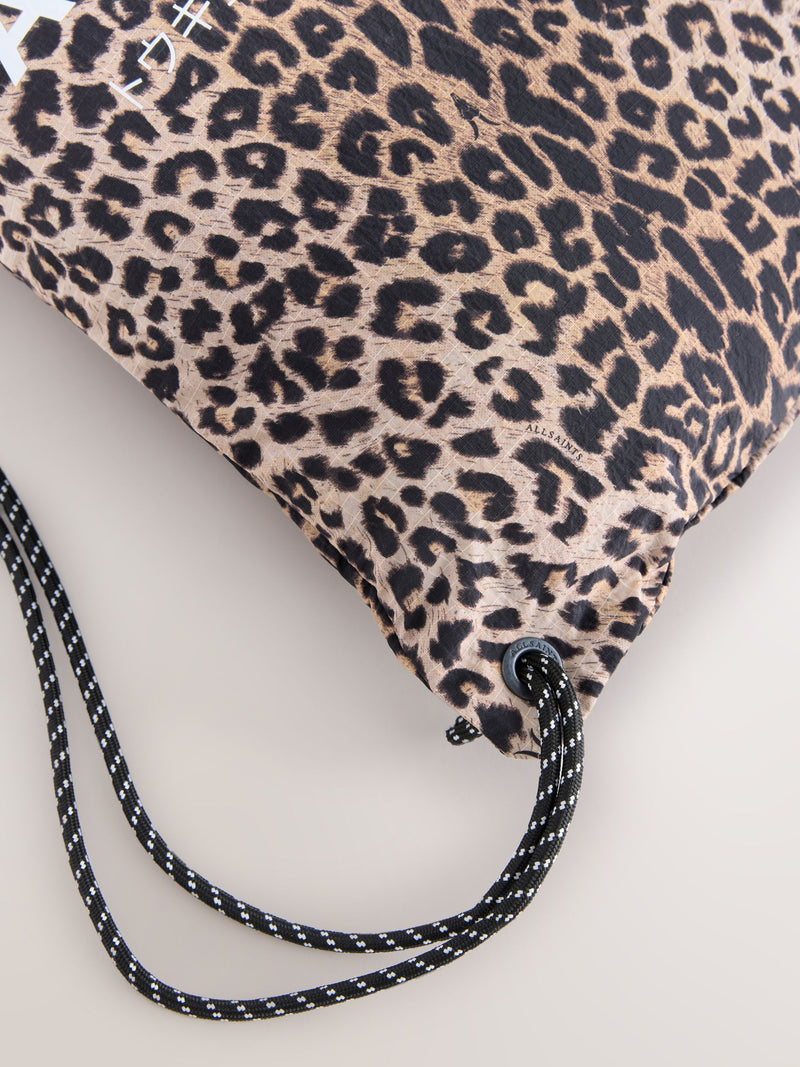 AllSaints leopard print drawstring bag for school, UK version