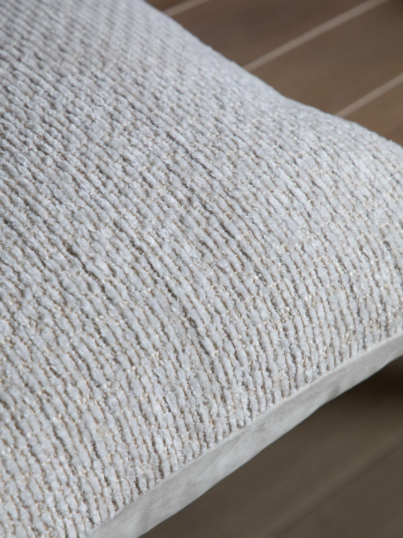 Gallery Home cream chenille cushion 55cm, imported from the UK