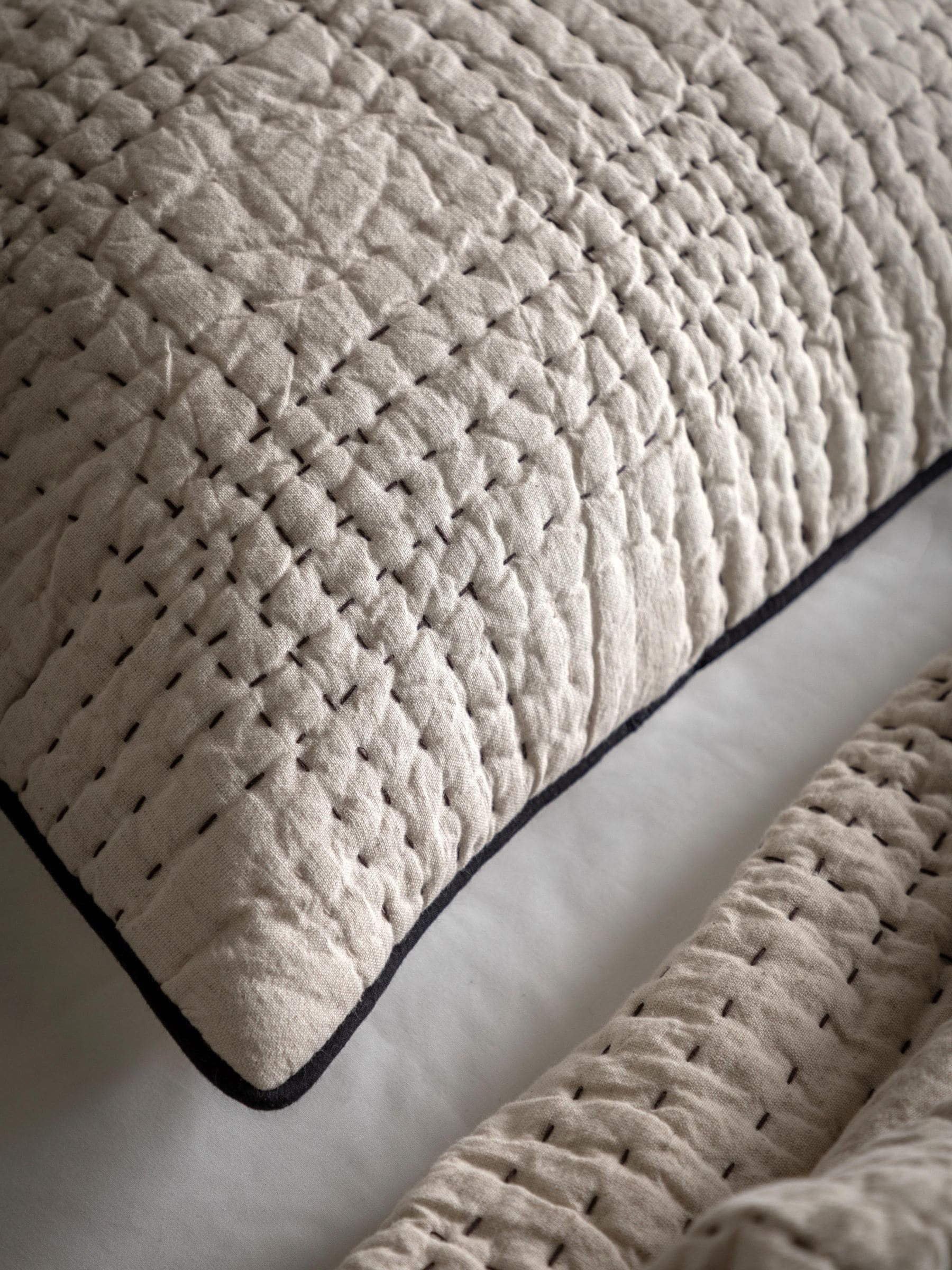 Gallery Home beige stitched cushion 50x50cm (British brand)