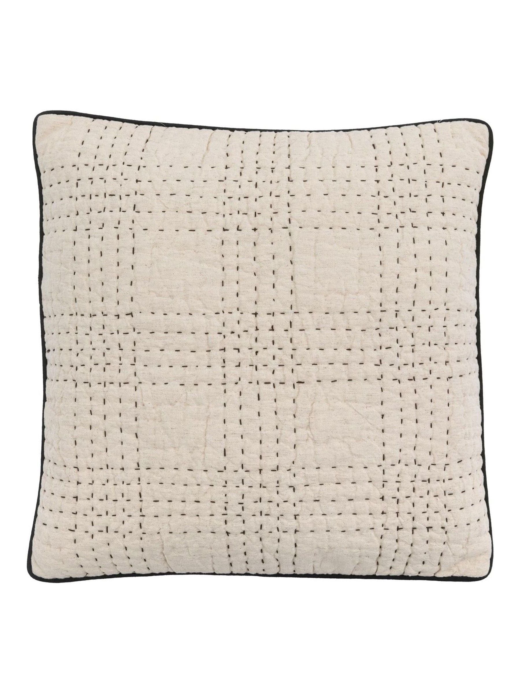 Gallery Home beige stitched cushion 50x50cm (British brand)