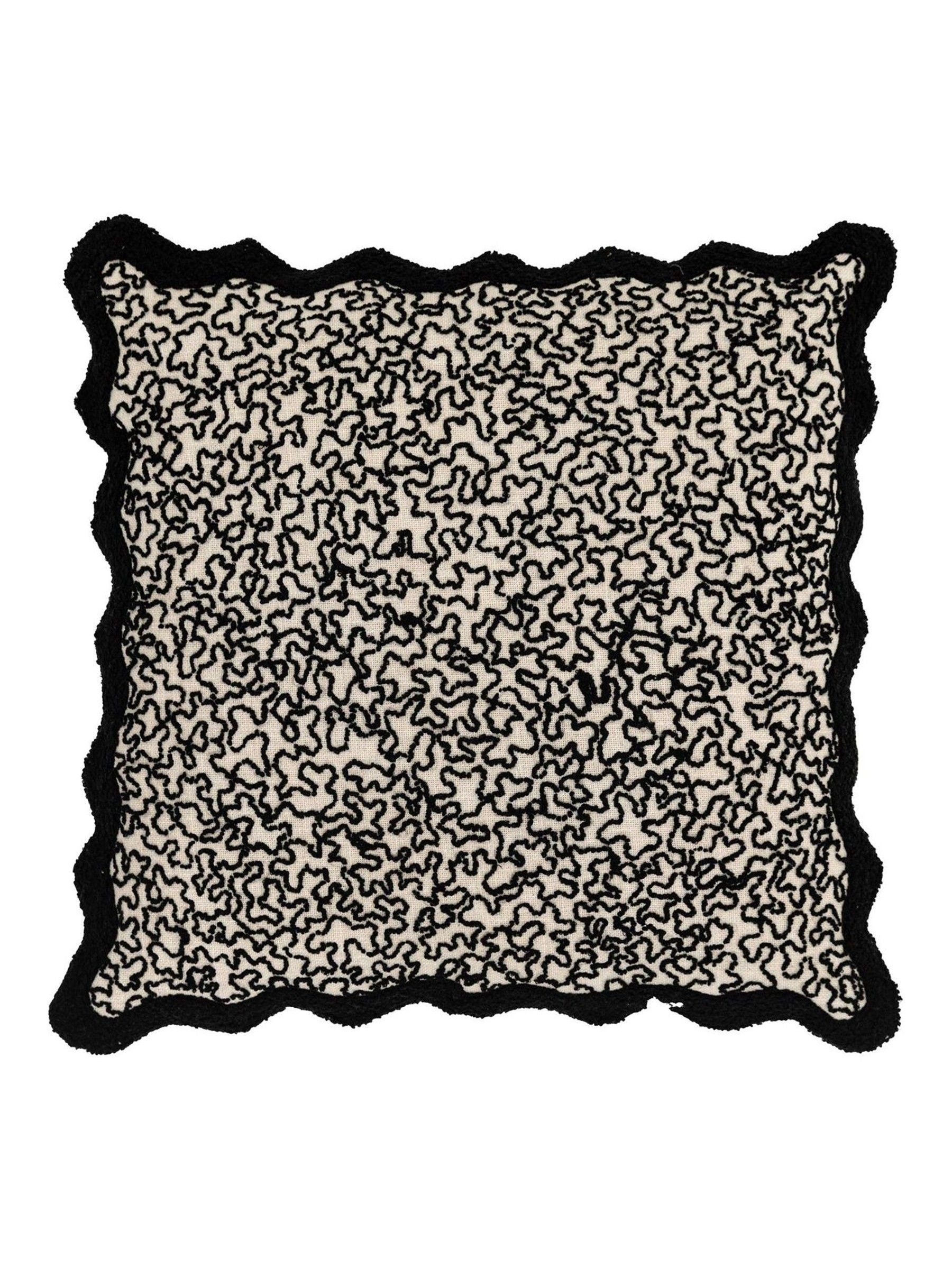 Gallery Home black wavy textured cushion 45cm, imported from the UK