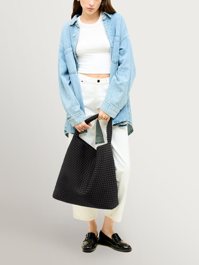 NAGHEDI Black Large Nomad Hobo Bag (British brand)
