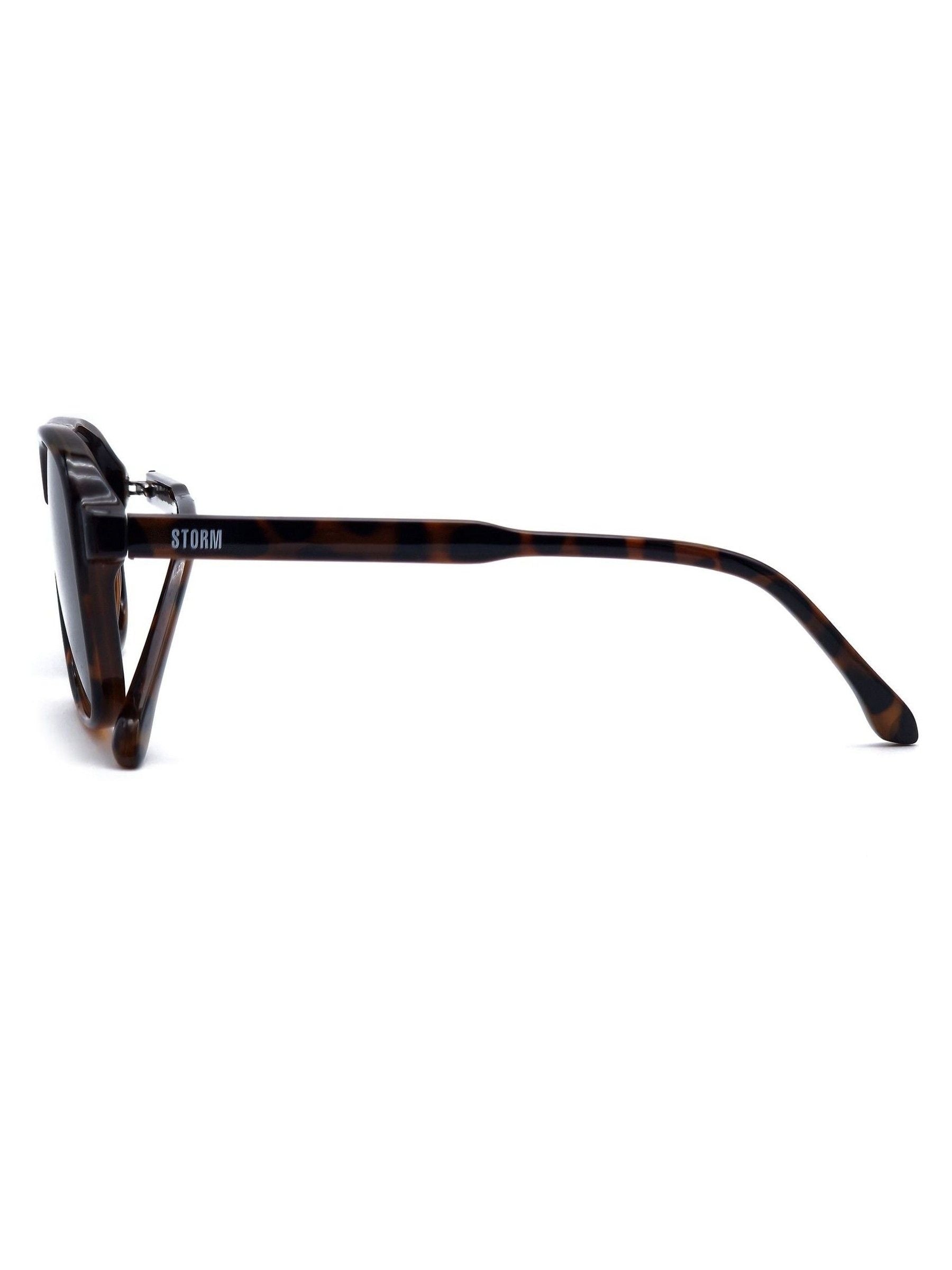Storm brown plastic oblong pilot sunglasses (British brand)