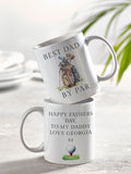 Loveabode Personalised Happy Father's Day 11oz Ceramic Mug and Coaster Set, imported from the UK