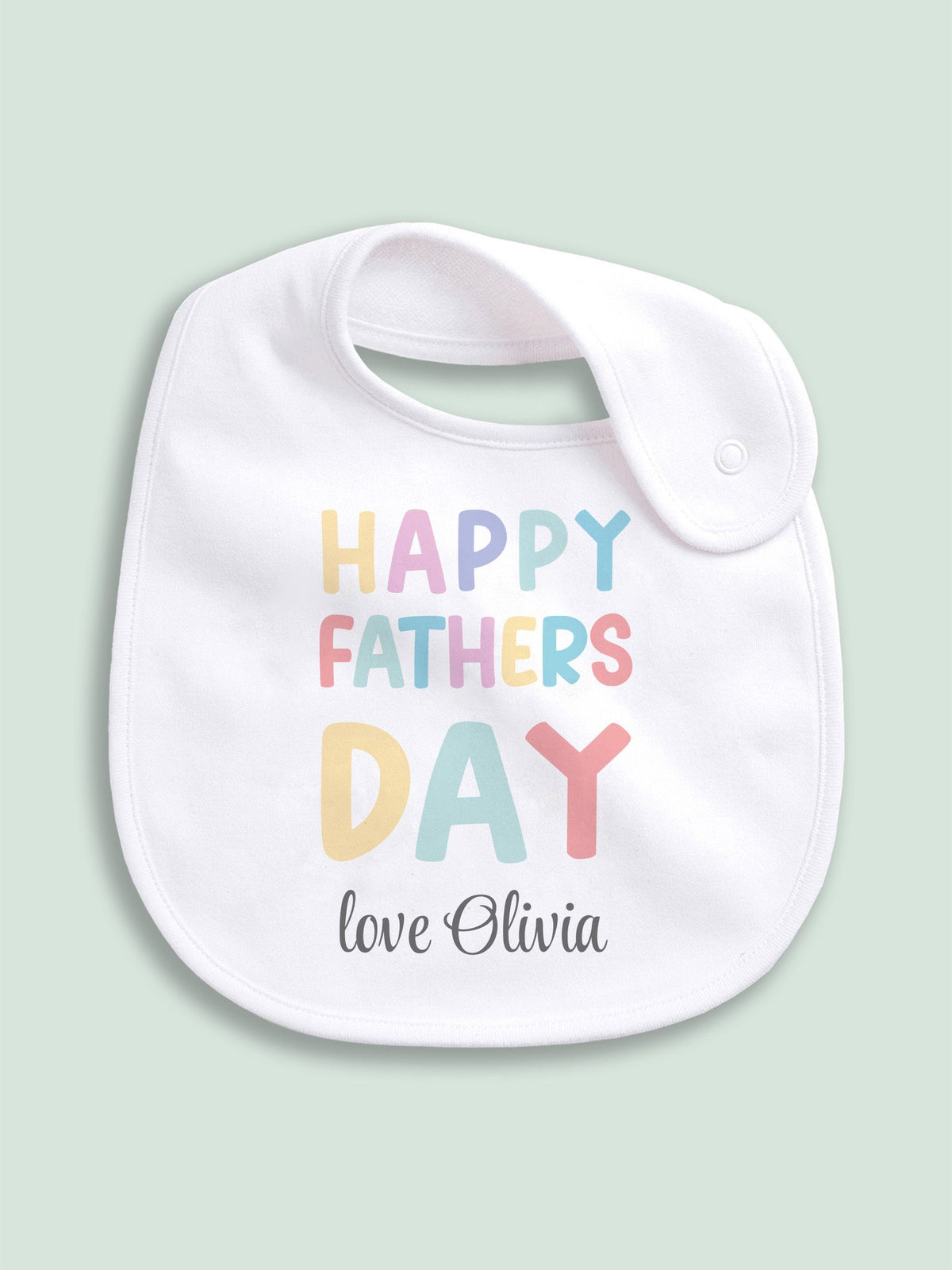 Little Years personalised Father's Day baby bib (British brand)