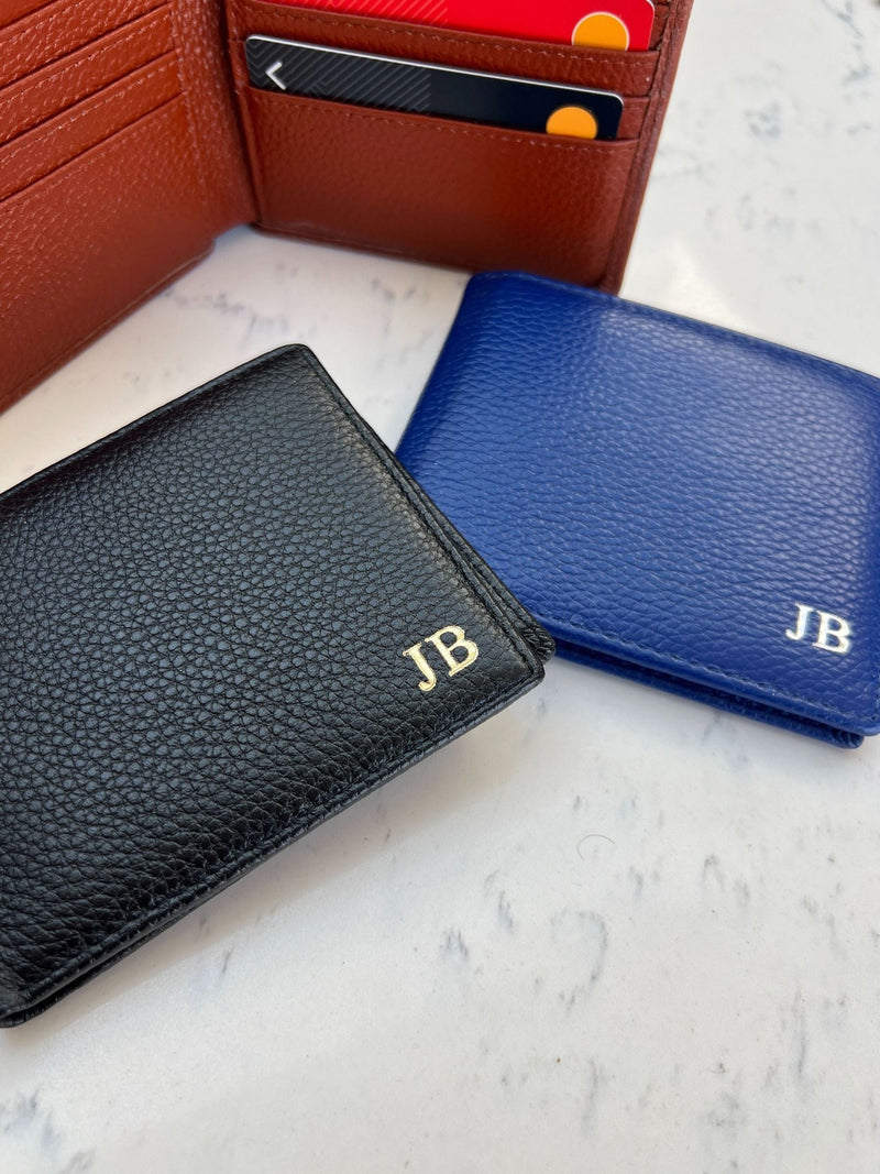 Koko Blossom personalised pebble leather wallet (British brand)