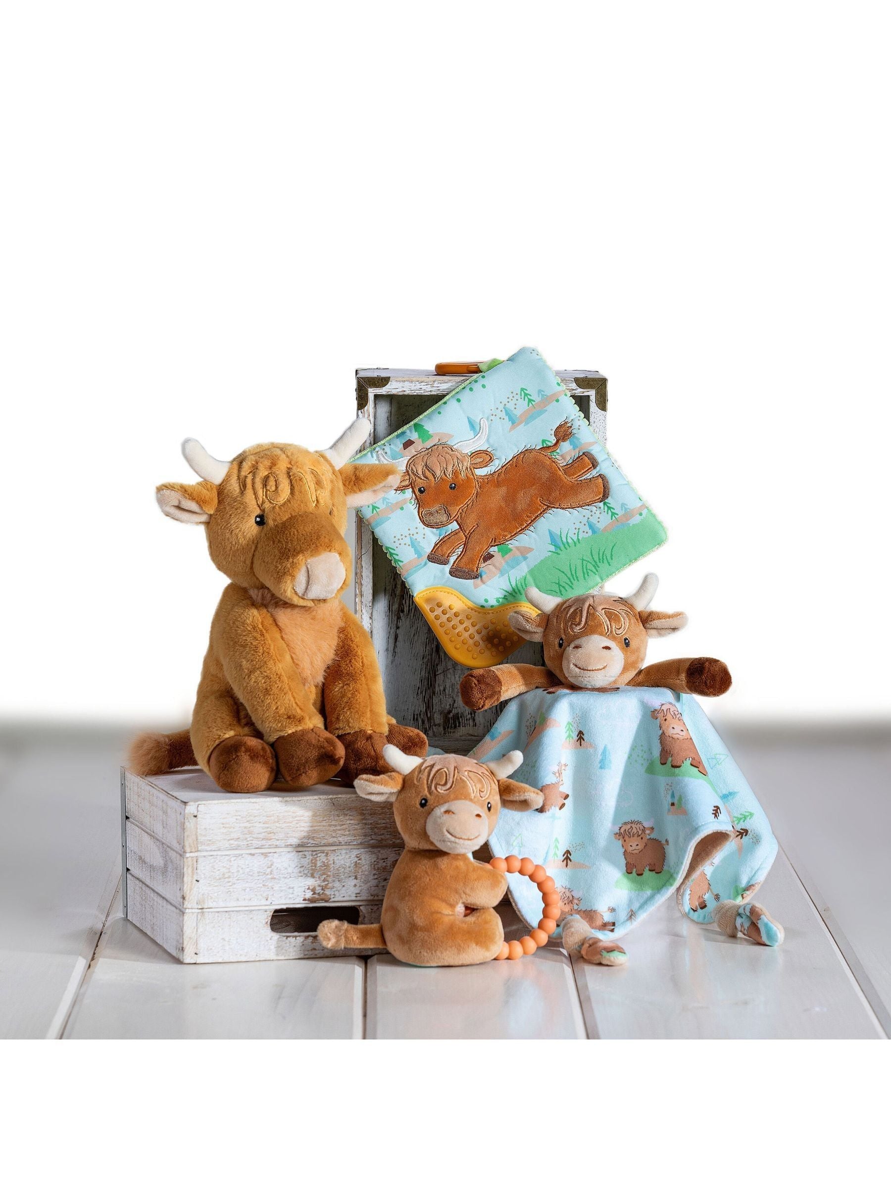 Aurora World Hetty Highland Cow blankie 13x13 inches, imported from the UK
