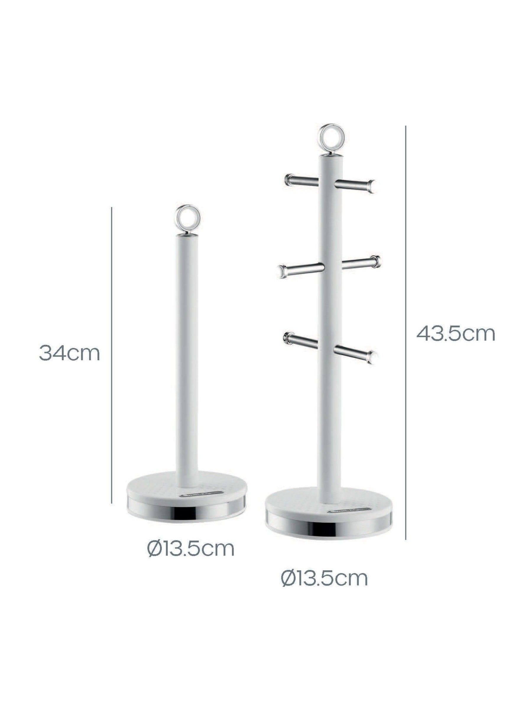 Swan white towel pole and mug tree set 43.5cm height (British brand)