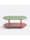 La Redoute Matu 2-tier coffee table red green white, imported from the UK