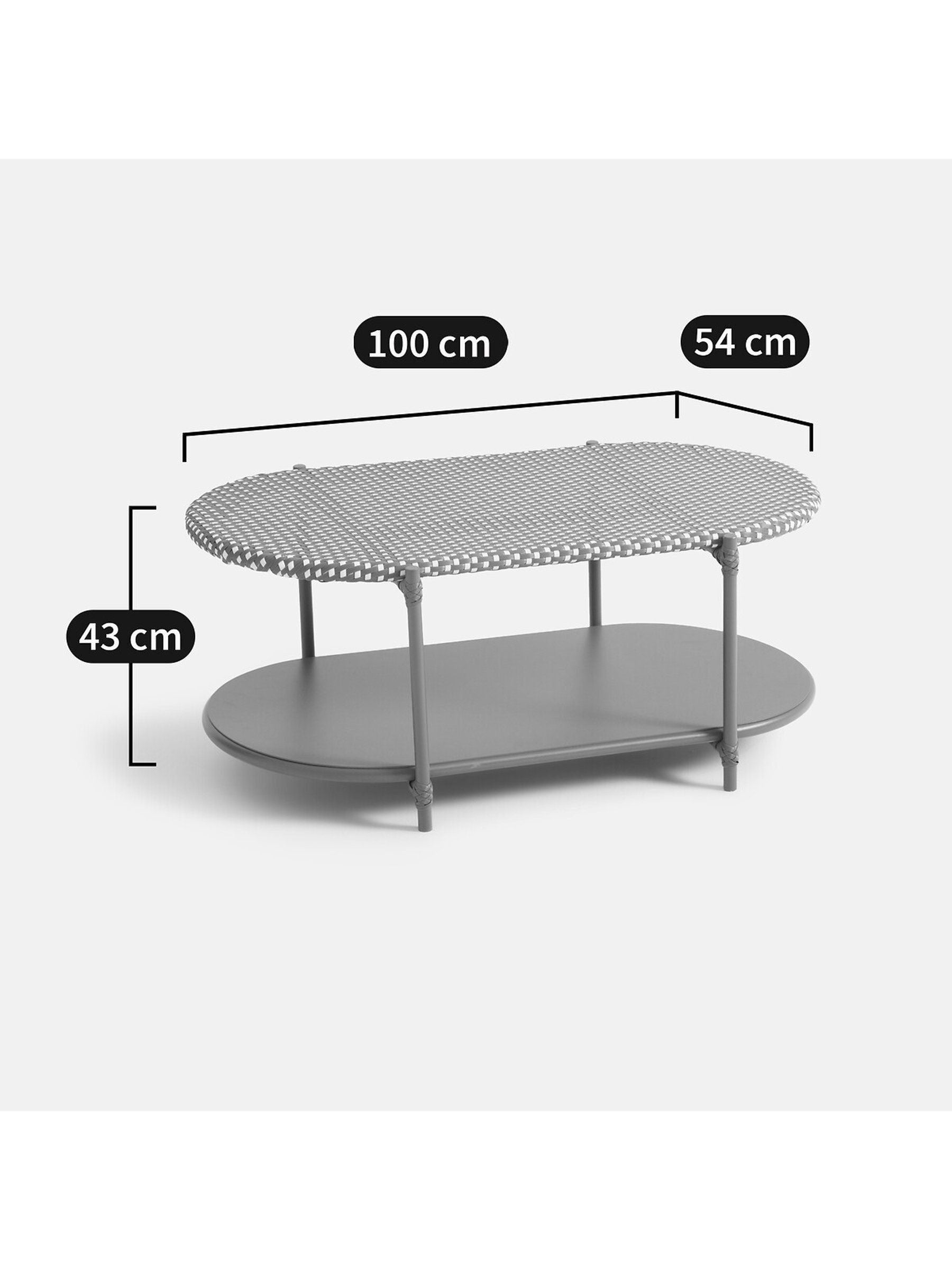 La Redoute Matu 2-tier coffee table red green white, imported from the UK