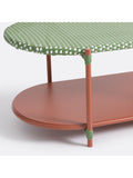 La Redoute Matu 2-tier coffee table red green white, imported from the UK