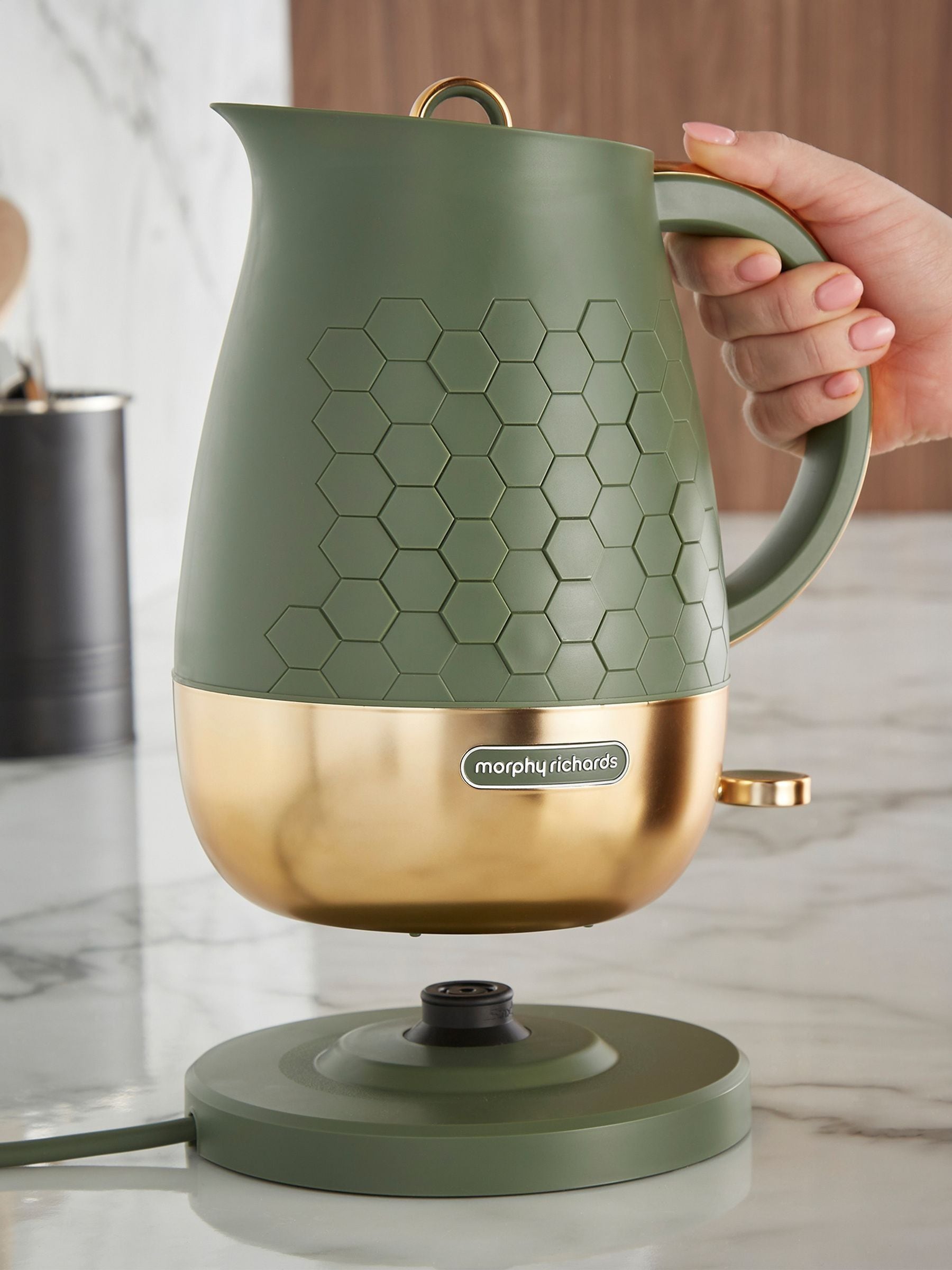 Morphy Richards Green Cassini jug kettle 1.7L, imported from the UK