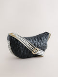 Rockett St George black quilted star strap bag, imported from the UK