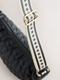 Rockett St George black quilted star strap bag, imported from the UK
