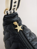 Rockett St George black quilted star strap bag, imported from the UK