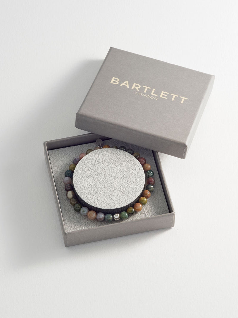 Bartlett London Silver Tone Tourmaline Beaded Bracelet - British product