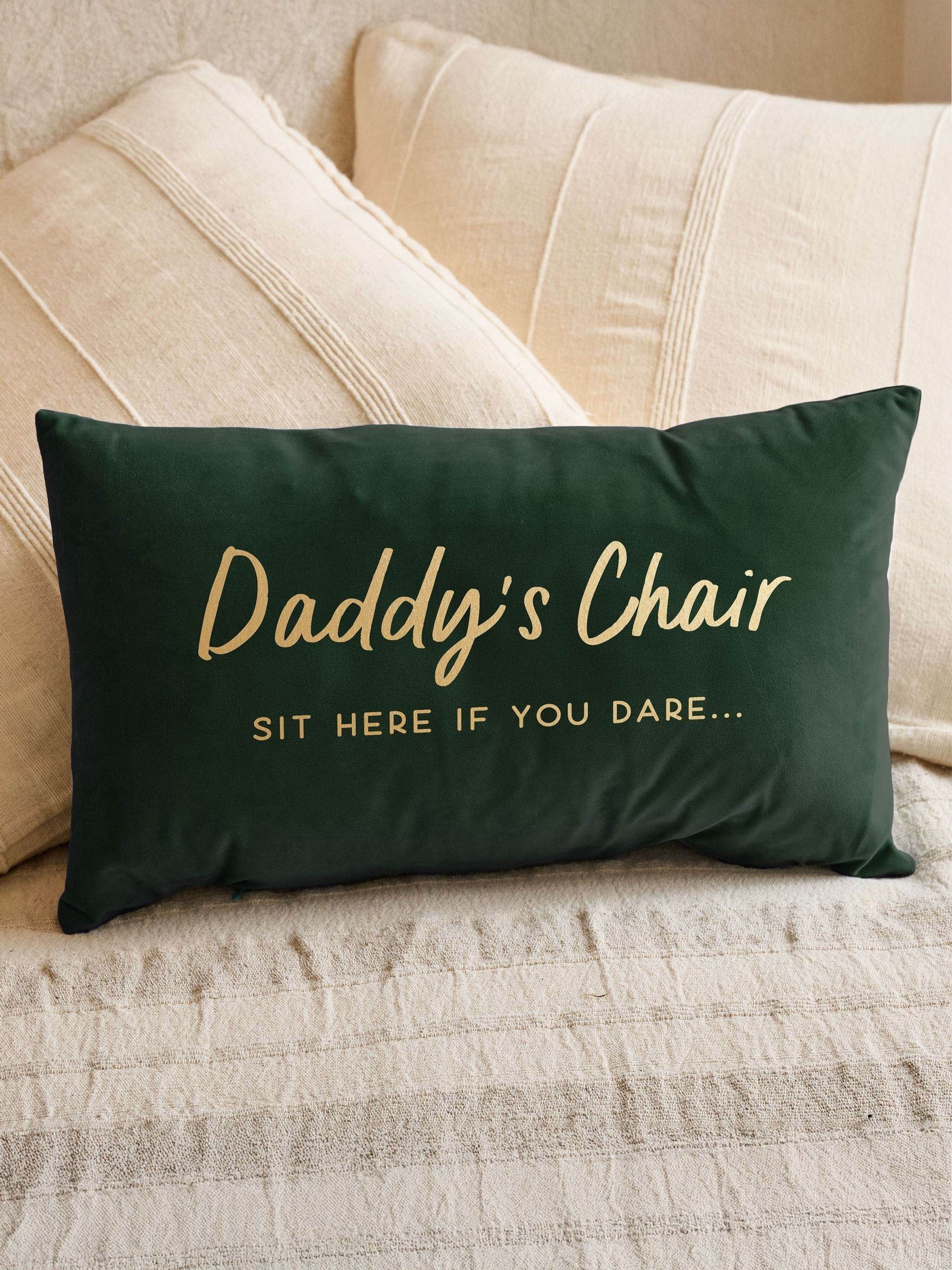 No Ordinary Gift personalised Fathers Day cushion 50x30cm (British brand)