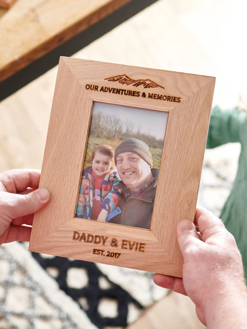 No Ordinary Gift personalised oak photo frame, imported from the UK