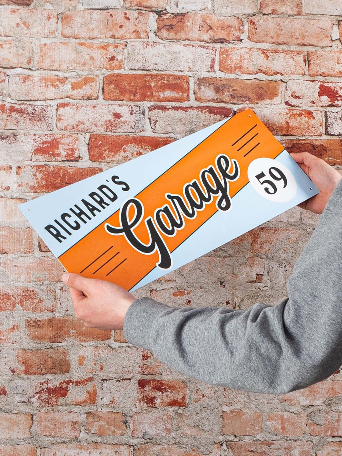 No Ordinary Gift classic stripe metal garage sign 51x30cm (British brand)