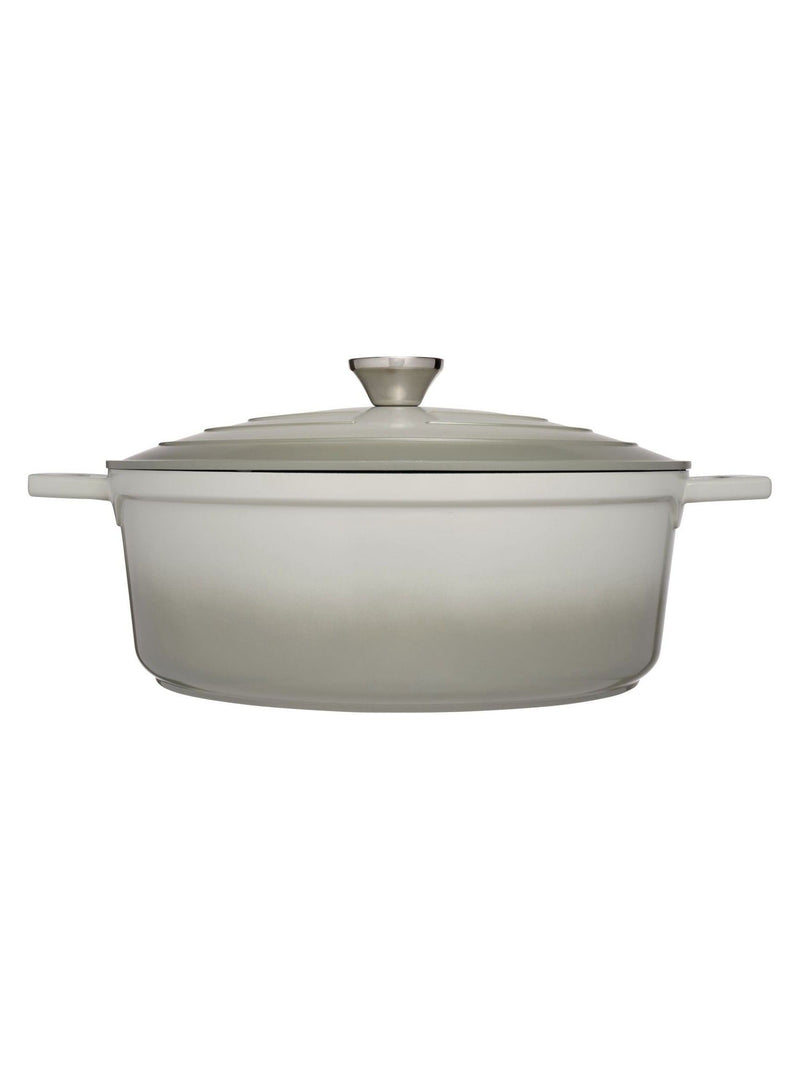 Mary Berry Grey At Home cast aluminium oval casserole dish 32cm, imported from the UK