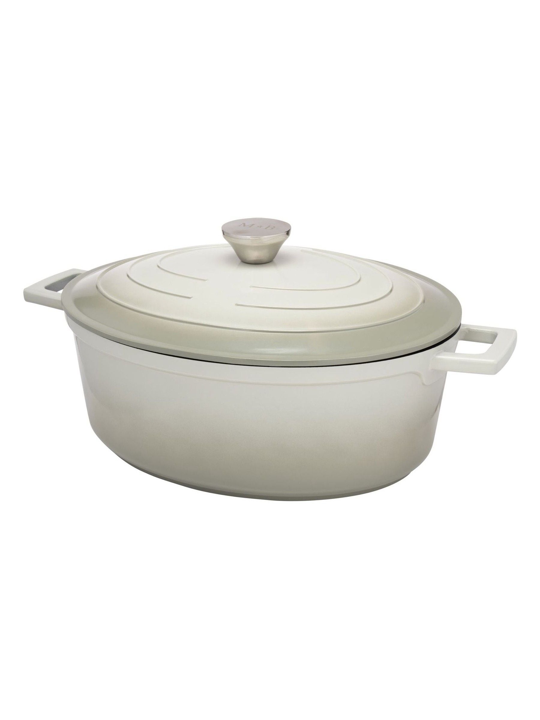 Mary Berry Grey At Home cast aluminium oval casserole dish 32cm, imported from the UK
