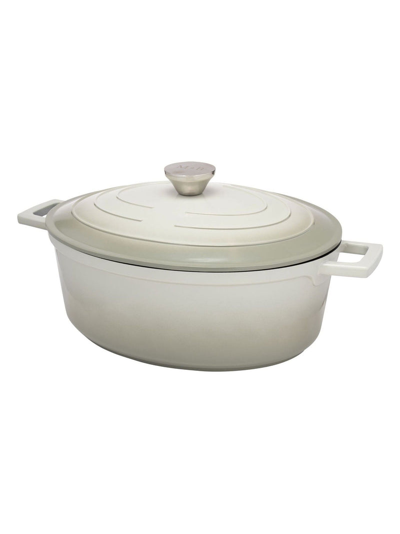 Mary Berry Grey At Home cast aluminium oval casserole dish 32cm, imported from the UK