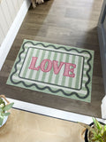 My Mat sage green scalloped love doormat 50x75 cm (British brand)