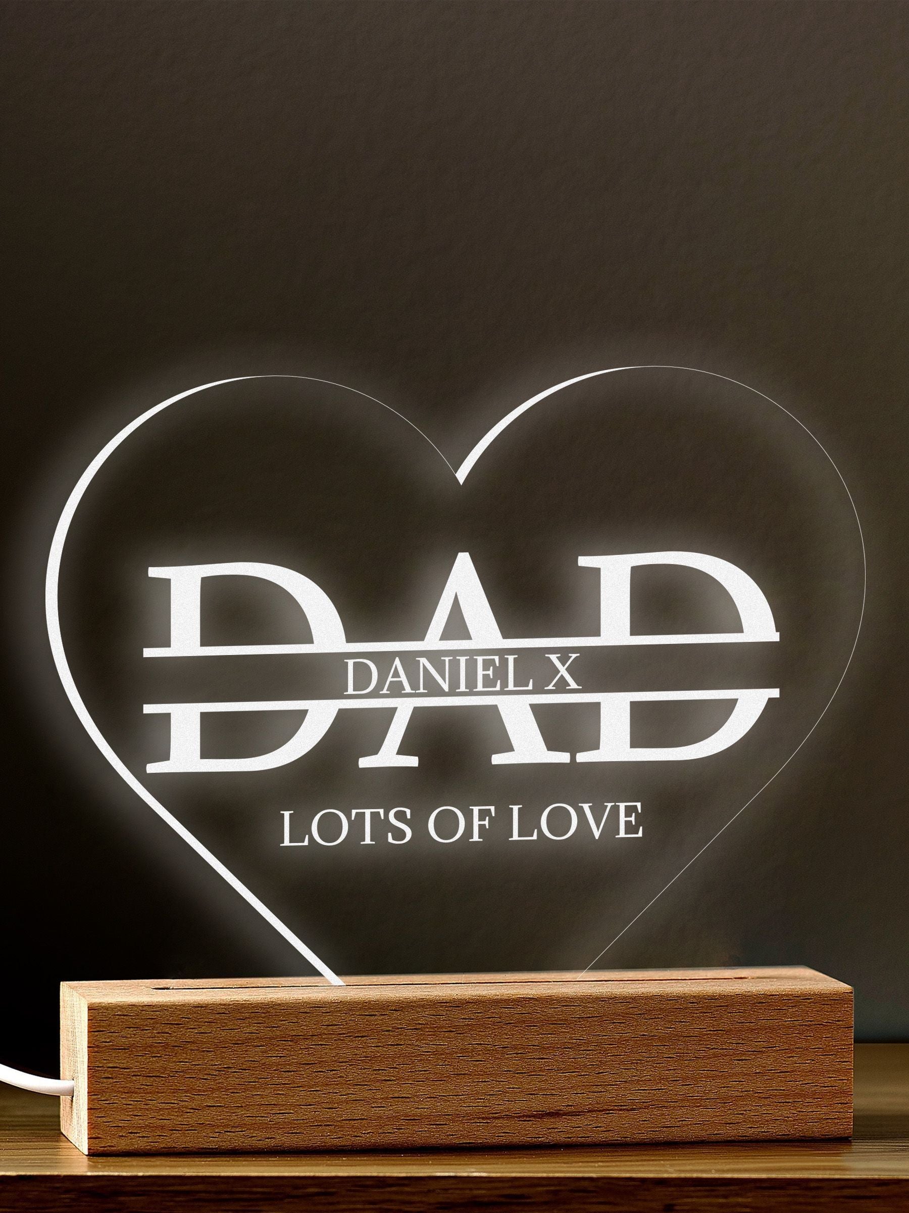 Little Years personalised Dad Love Heart night light - British product