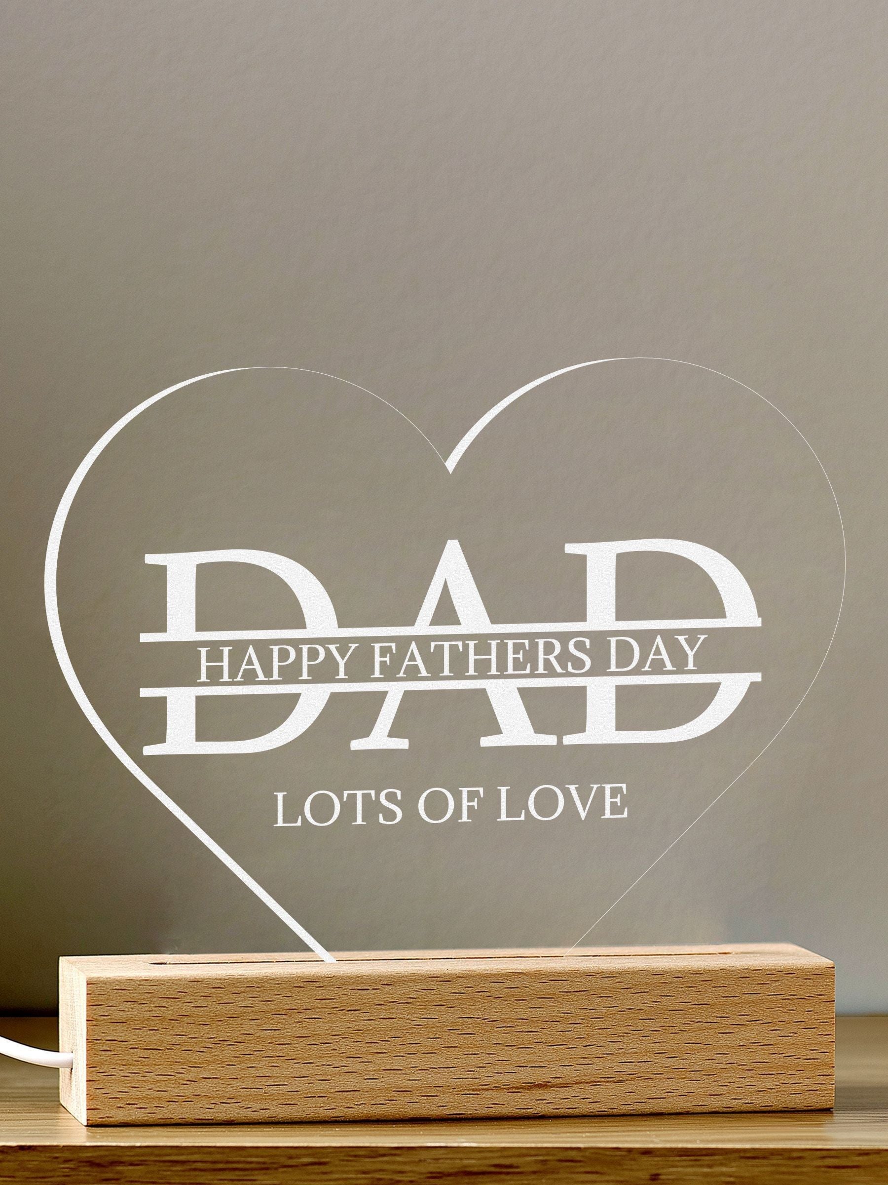 Little Years personalised Dad Love Heart night light - British product