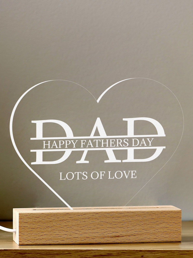 Little Years personalised Dad Love Heart night light - British product
