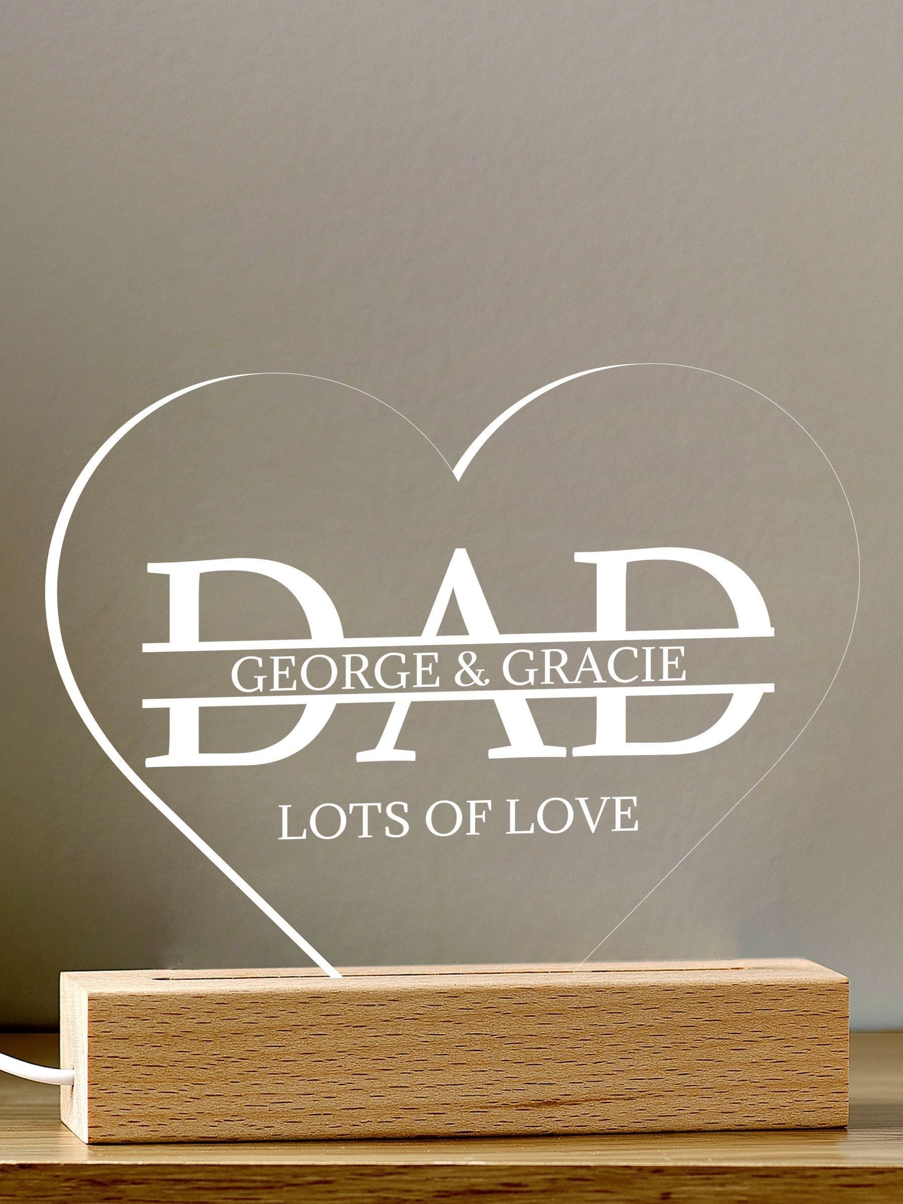 Little Years personalised Dad Love Heart night light - British product