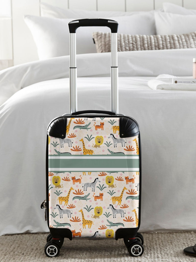 Koko Blossom personalised bright dinosaur suitcase, UK version