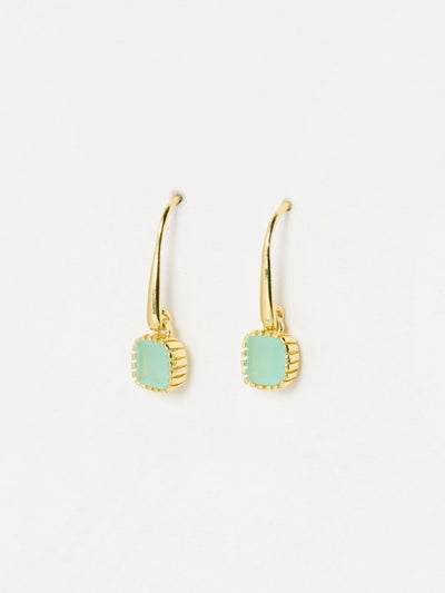 Next Oliver Bonas Blue Briar Gold Plated Aquamarine Drop Earrings- Buy online at McGrocer