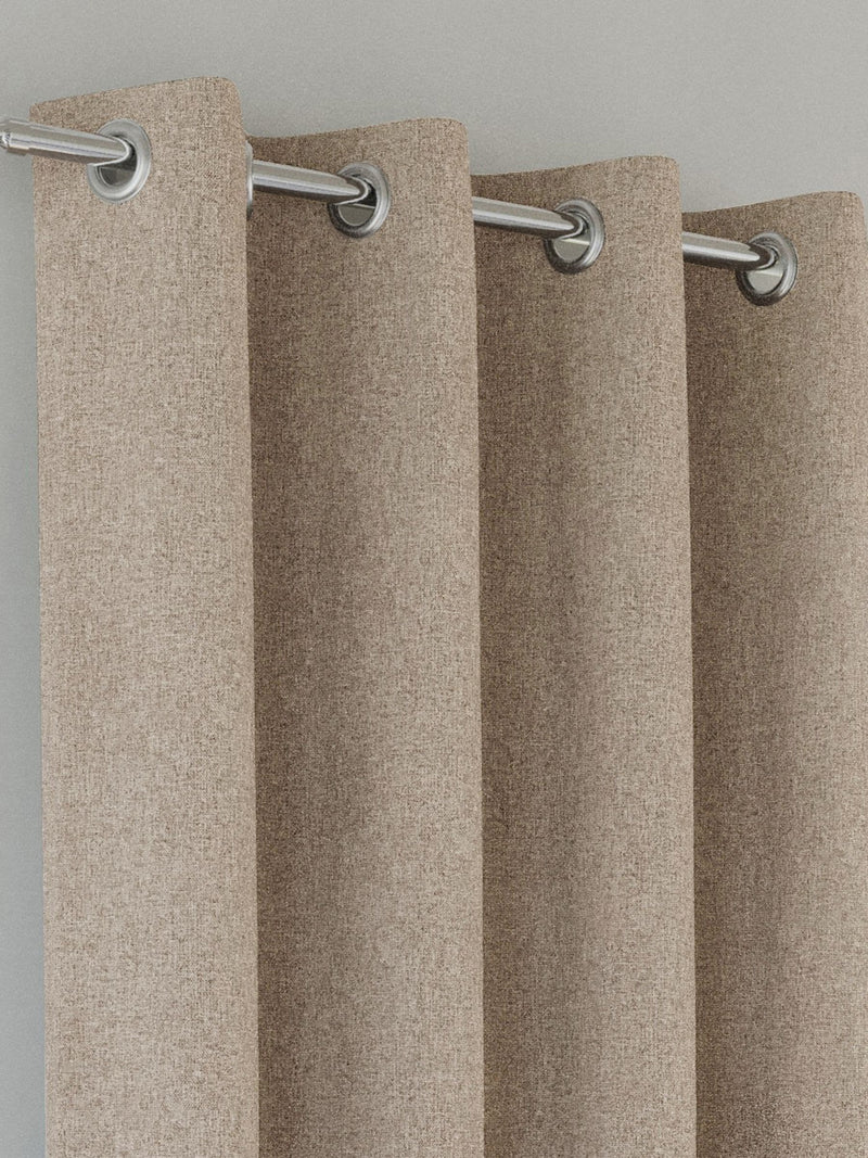 Enhanced Living Natural Austin Blackout Thermal Linen Look Pair of Eyelet Curtains