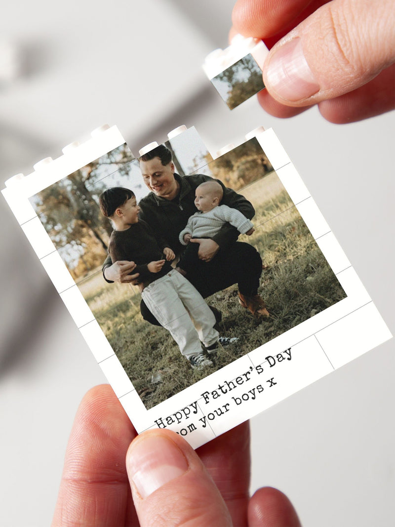 No Ordinary Gift personalised photo block LEGO bricks - British product