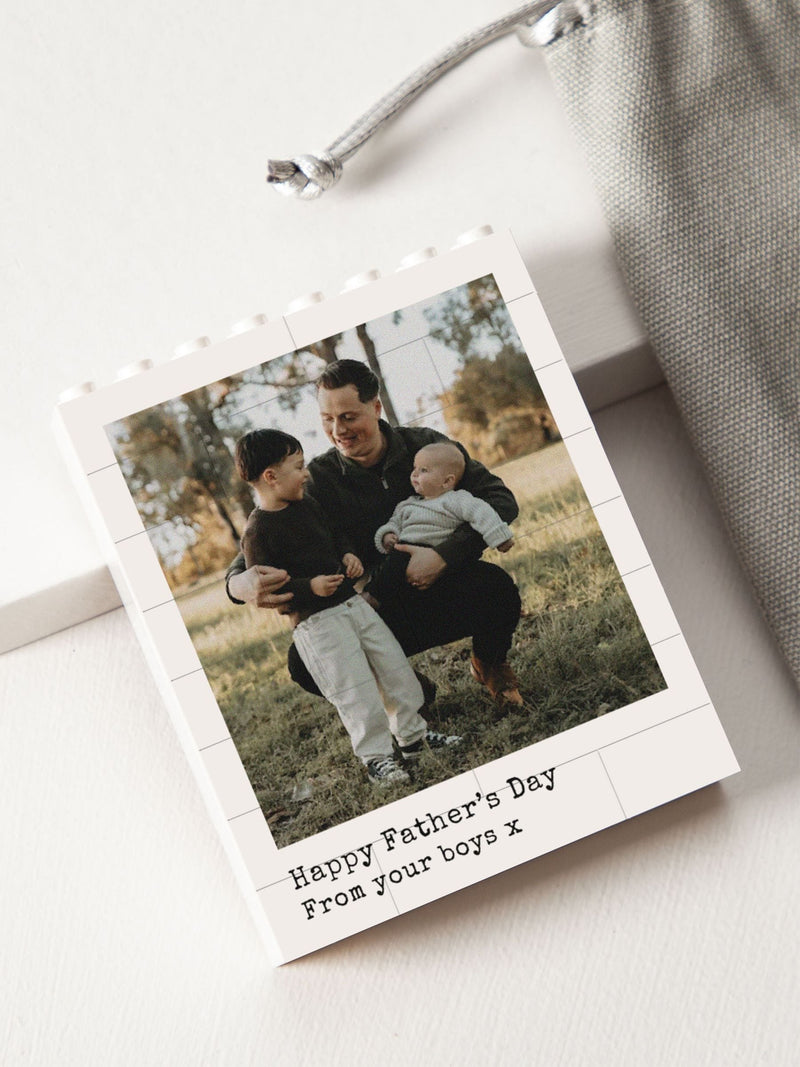 No Ordinary Gift personalised photo block LEGO bricks - British product
