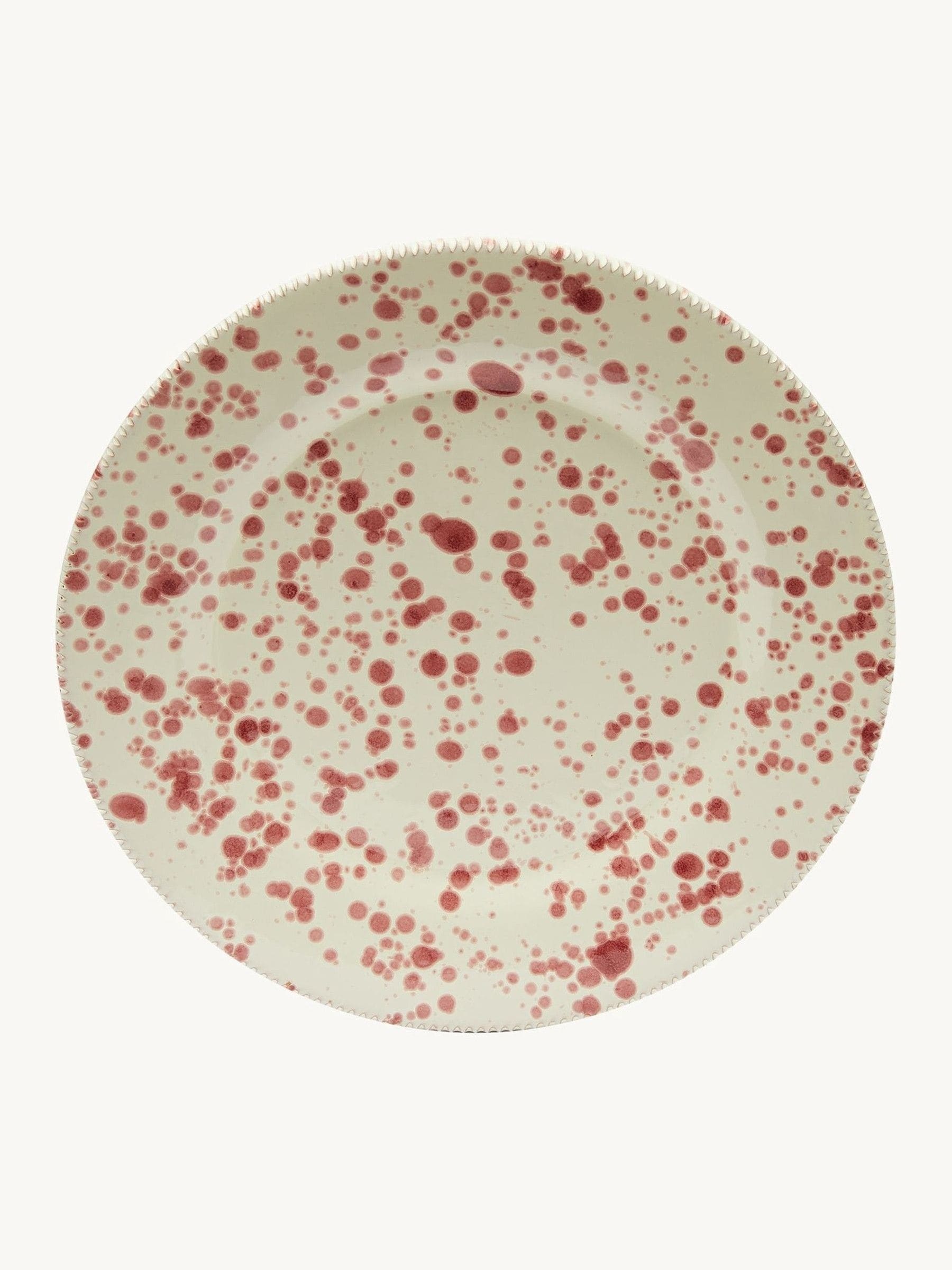 Hot Pottery set of 4 cranberry splatter side plates (British brand)