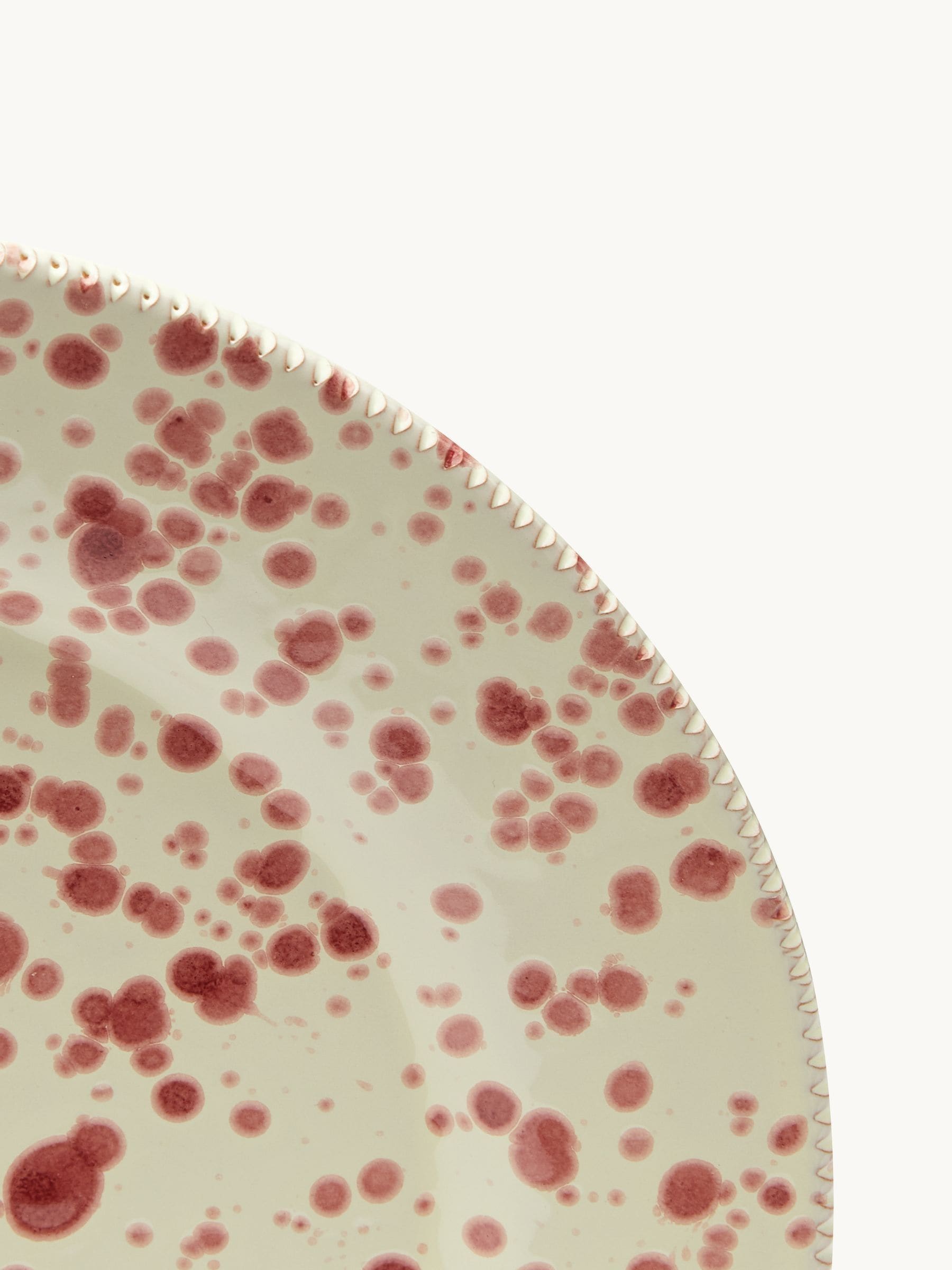 Hot Pottery set of 4 cranberry splatter side plates (British brand)