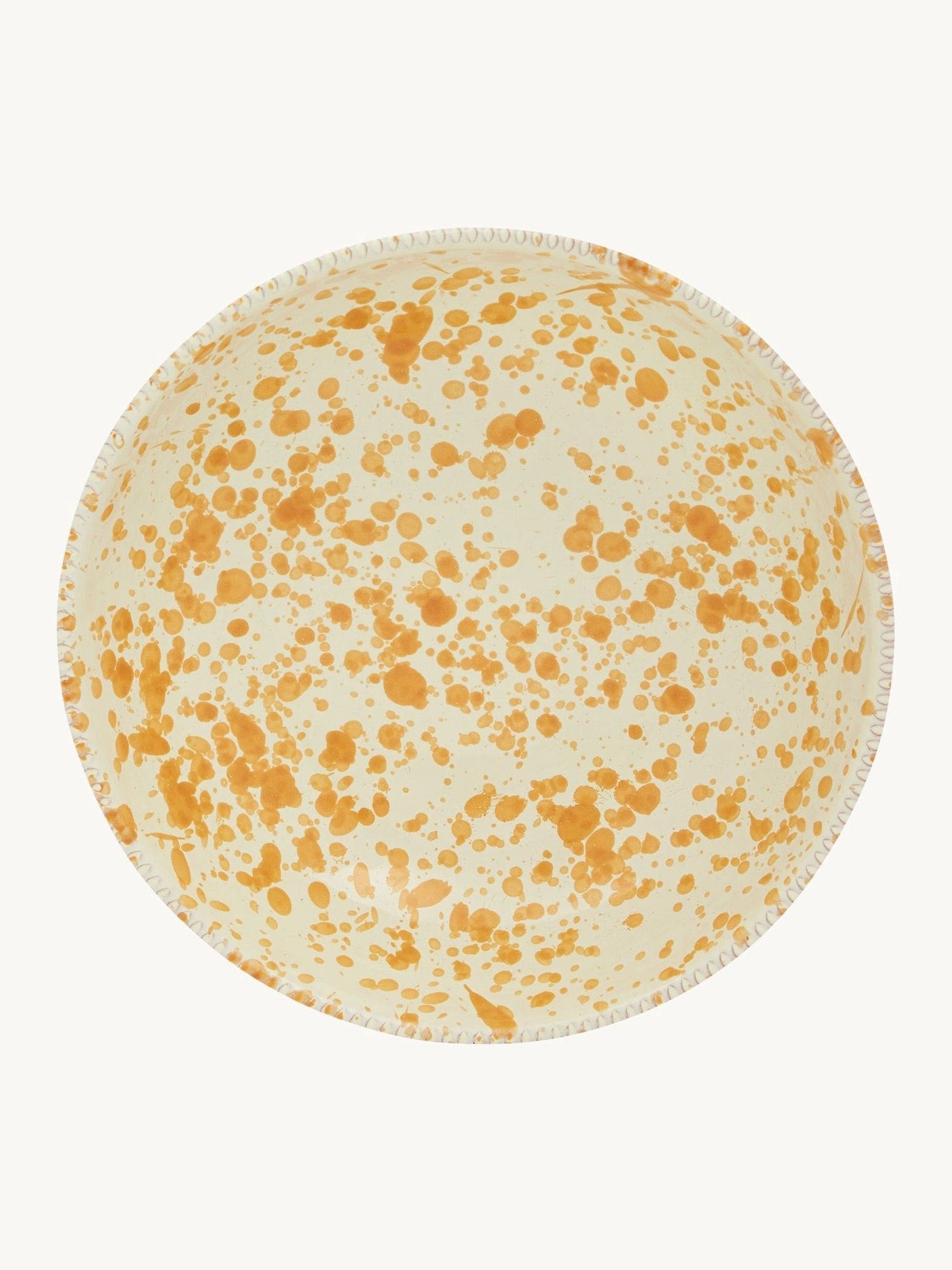 Hot Pottery burnt orange splatter pasta bowls - British product