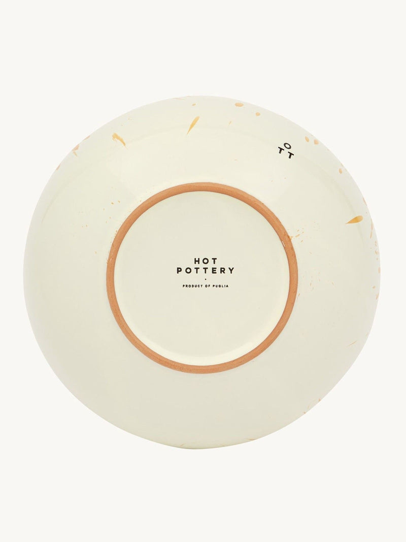 Hot Pottery burnt orange splatter pasta bowls - British product