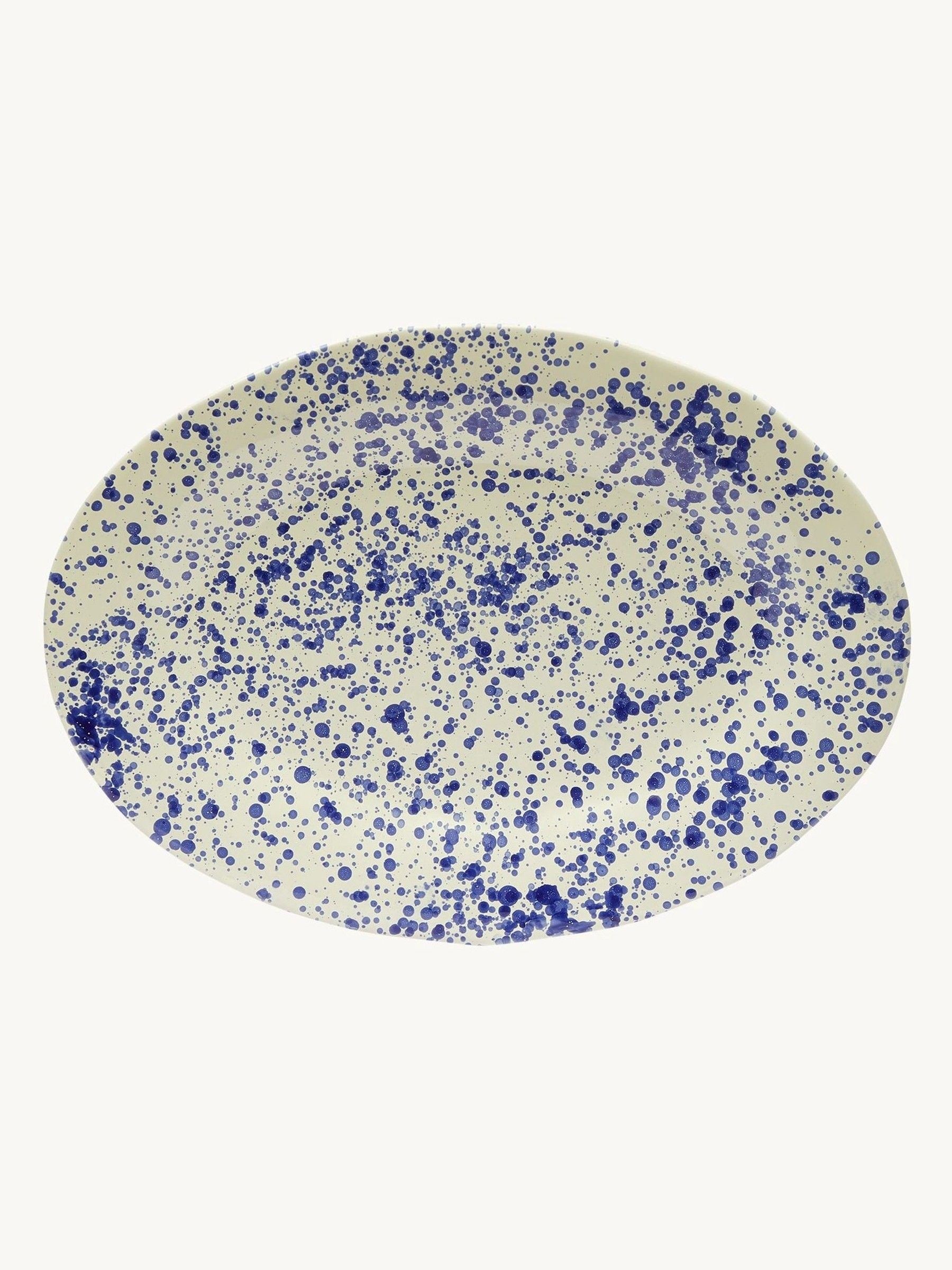 Hot Pottery blueberry splatter serving platter, imported from the UK
