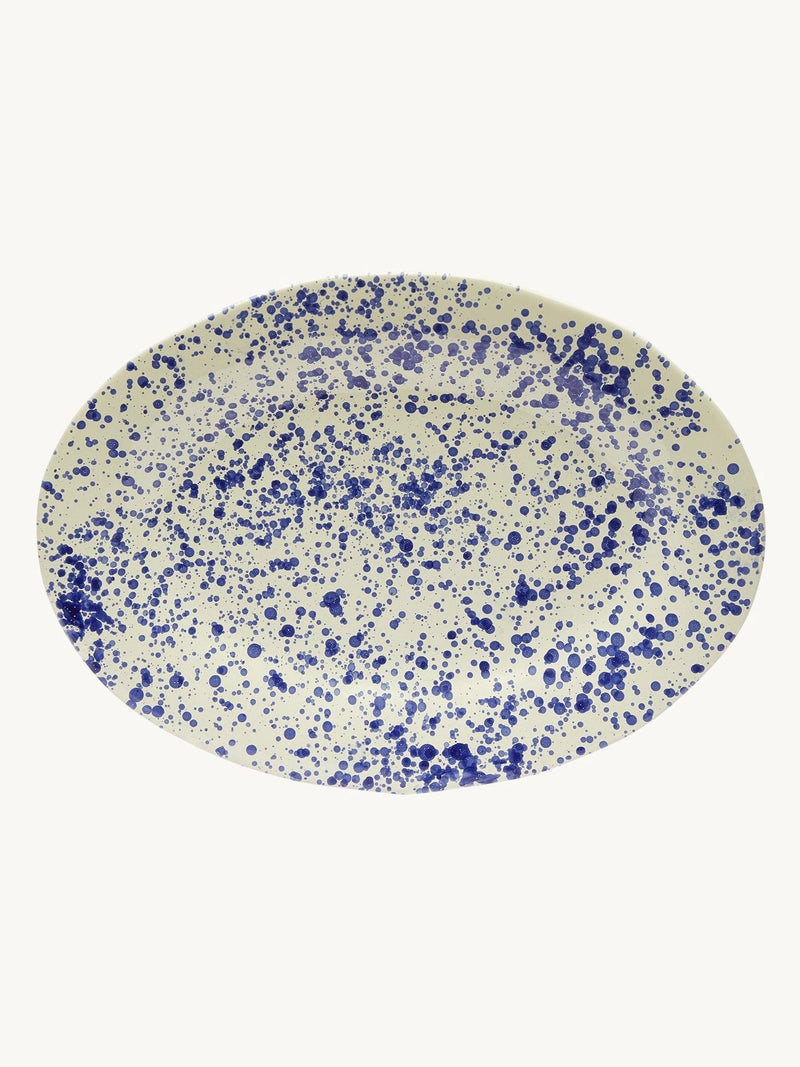 Hot Pottery blueberry splatter serving platter, imported from the UK