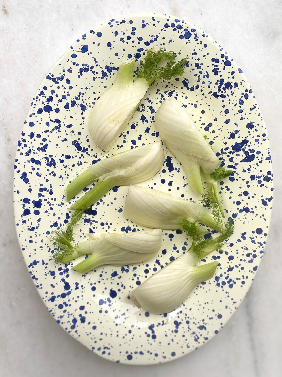 Hot Pottery blueberry splatter serving platter, imported from the UK